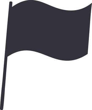 Retro flag silhouette, pennant empty banner
