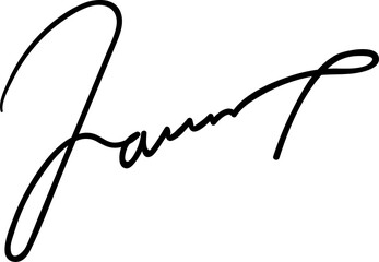 Personal signature with last name initials - obrazy, fototapety, plakaty