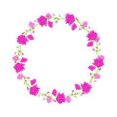  Vector hand drawn floral wreath on white background