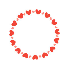 Vector hand drawn hearts border and frame design