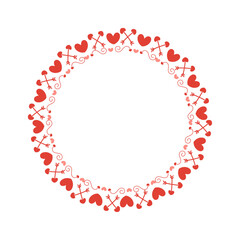 Obraz premium Vector hand drawn hearts border and frame design