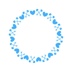Vector hand drawn hearts border and frame design