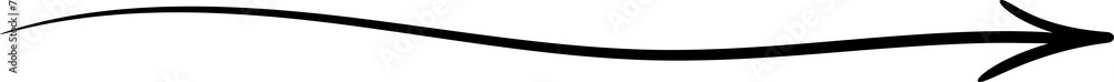 Poster Long curved horizontal line with arrow head
