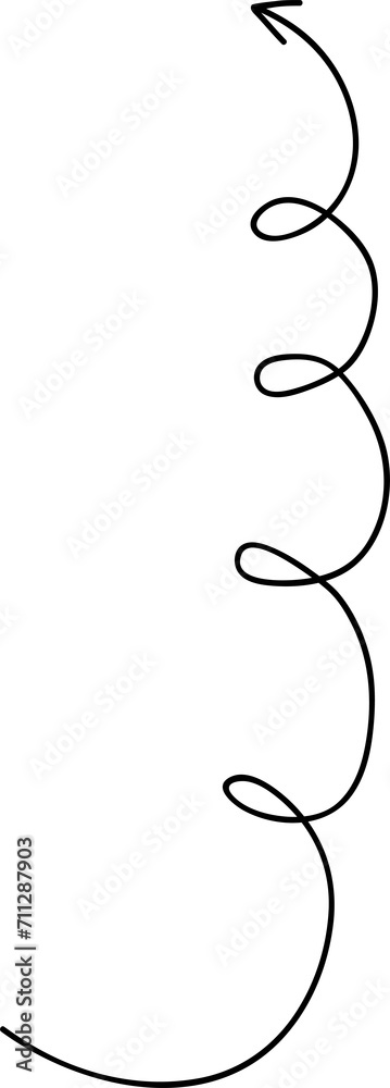 Poster Scribble vertical line arrow showing up