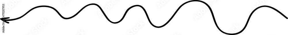 Poster Wavy long line arrow showing left element