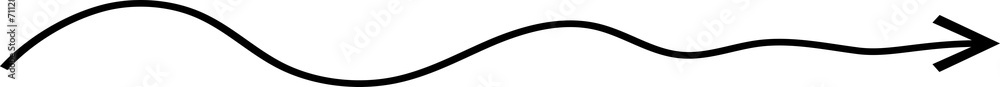 Poster Wavy horizontal line arrow with pointer