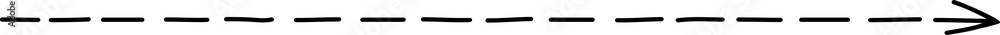 Poster Dashed straight long line, arrow with pointer