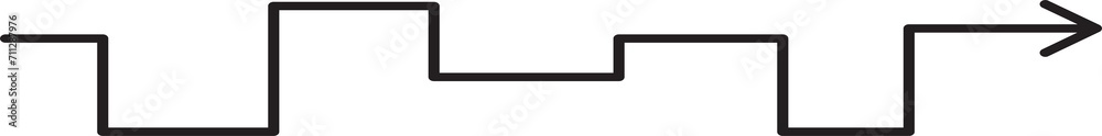 Poster Horizontal long arrow with steps and squares