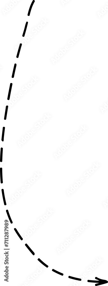 Poster Vertical dashed pointer showing down