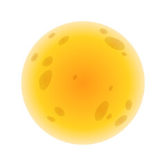 Fototapeta premium Vector full moon and stars in cartoon style icon astronomy earth satellite