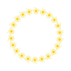 Vector golden circle frame with stars design element