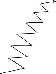 Zig zag long vertical arrow showing up