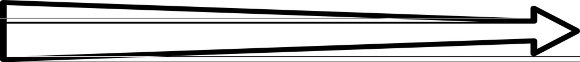 Obraz premium Horizontal arrow with pointer outline element