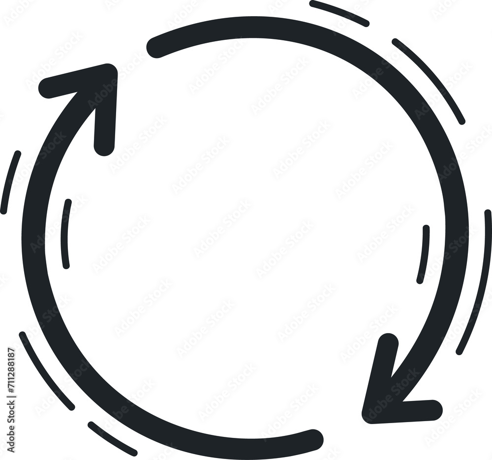 Poster Arrows in circle, circular movement line