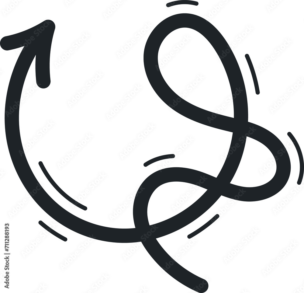 Poster Scribble hand drawn arrow pointing up