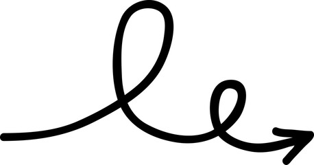 Scribble bold line arrow with pointer