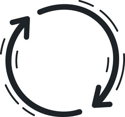 Arrows in circle, circular movement line