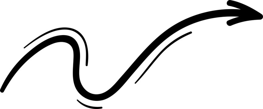 Simple doodle of bold line arrow movement