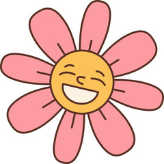 Laughing chamomile flower with face