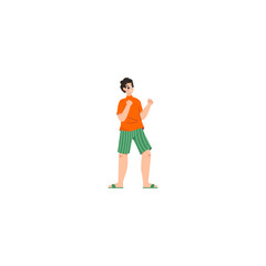 poses of people with activities in orange clothes person