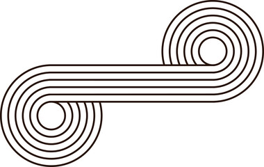 Circular shape, zen stripy figure design