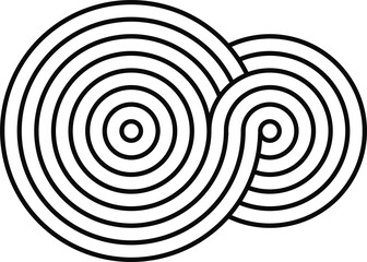 Naklejka premium Geometric minimal circles, stripy zen shape