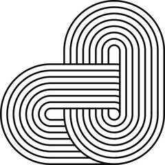 Knot geometric design, stripy zen shape