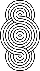 Chinese or nordic element, stripy zen shape