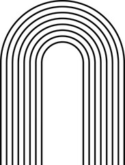 Zen arc or monochrome rainbow stripy zen shape