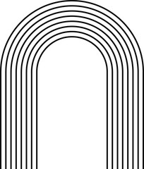 Stripy zen arch shape, geometric figure