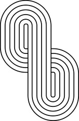 Oval rounded geometric stripy zen shape