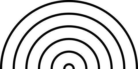 Semicircle stripy zen minimalist shape