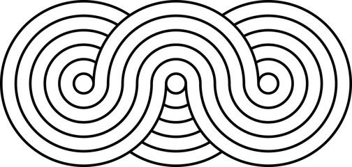 Scandi stripy zen shape, pattern stroke