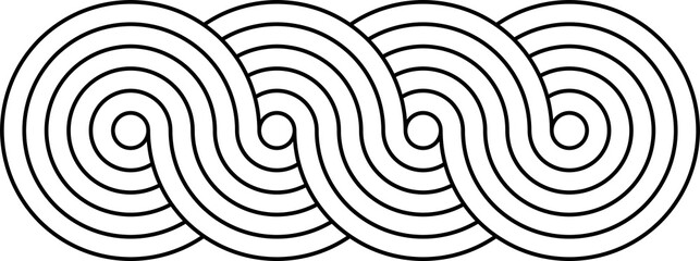 Fototapeta na wymiar Simple circles, stripy zen shape decor