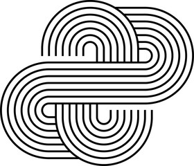 Round geometric stripy zen shape element
