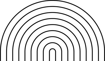 Nordic half circle, stripy zen shape