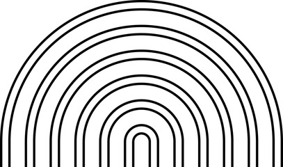 Stripy zen shape, arc or semicircle