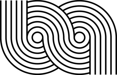 Abstract circular stripy zen shapes