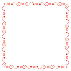 Vector hand drawn hearts border and frame design