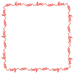 Obraz premium Vector hand drawn hearts border and frame design