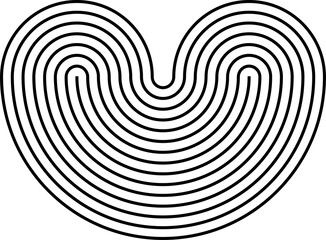 Trendy stripy zen shape with curves