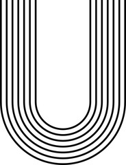 Stripy zen U shape or minimalist art © Vector Tradition