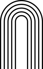 Arch stripy zen shape, monochrome element