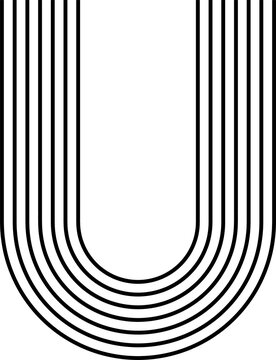 Stripy zen U shape or minimalist art