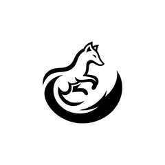 Vector Logo of a Playful Jumping Fox. Versatile Symbol of Energy and Craftsmanship for Logos, Branding, and Nature inspired Designs. High Quality Illustration, Isolated on a white Background.