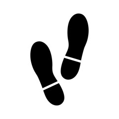 Vector footprints of shoes black vector icon flat