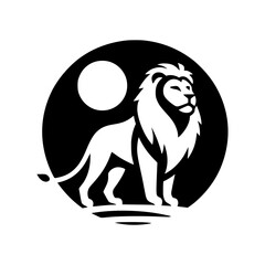 Vector Logo of a Standing Lion. Symbolizing Strength, Leadership, and Nobility. Versatile Design Perfect for Logos, Branding, and Marketing Initiatives. High Quality Illustration on white background.