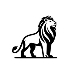 Vector Logo of a Standing Lion. Symbolizing Strength, Leadership, and Nobility. Versatile Design Perfect for Logos, Branding, and Marketing Initiatives. High Quality Illustration on white background.