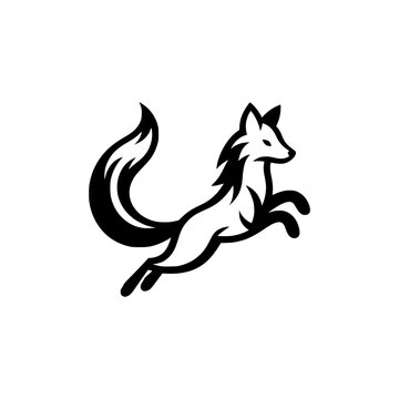 Vector Logo of a Playful Jumping Fox. Versatile Symbol of Energy and Craftsmanship for Logos, Branding, and Nature inspired Designs. High Quality Illustration, Isolated on a white Background.
