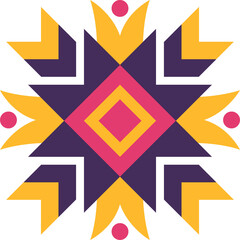 Colorful Mexican ornament, tribal pattern
